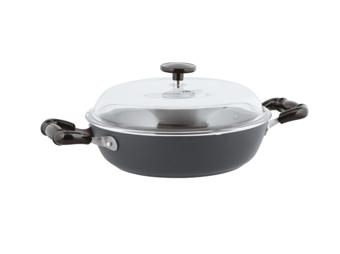 Quarzo Nero Non-Stick French Omelet Pan, with Lid