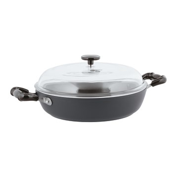 Quarzo Nero Non-Stick French Omelet Pan, with Lid