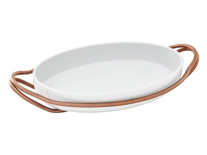 Holder with oval dish NEW LIVING